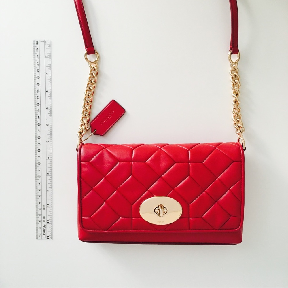 Coach CNYN quilt crossbody true red